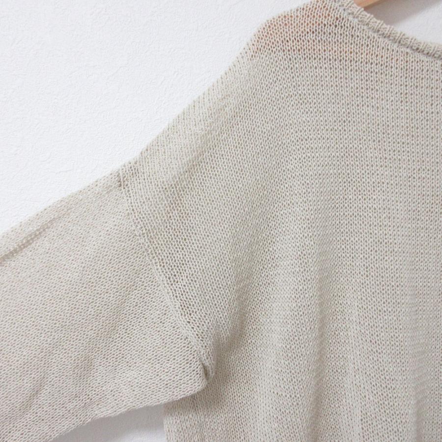 UNITED ARROWS - 良品 24SS UNITED ARROWS ユナイテッドアローズ ペーパー ニット プルオーバー 長袖 カットソー ナチュラル レディース 古着 中古 USED UNITED ARROWS（ユナイテッドアローズ） 良品 24SS UNITED ARROWS
