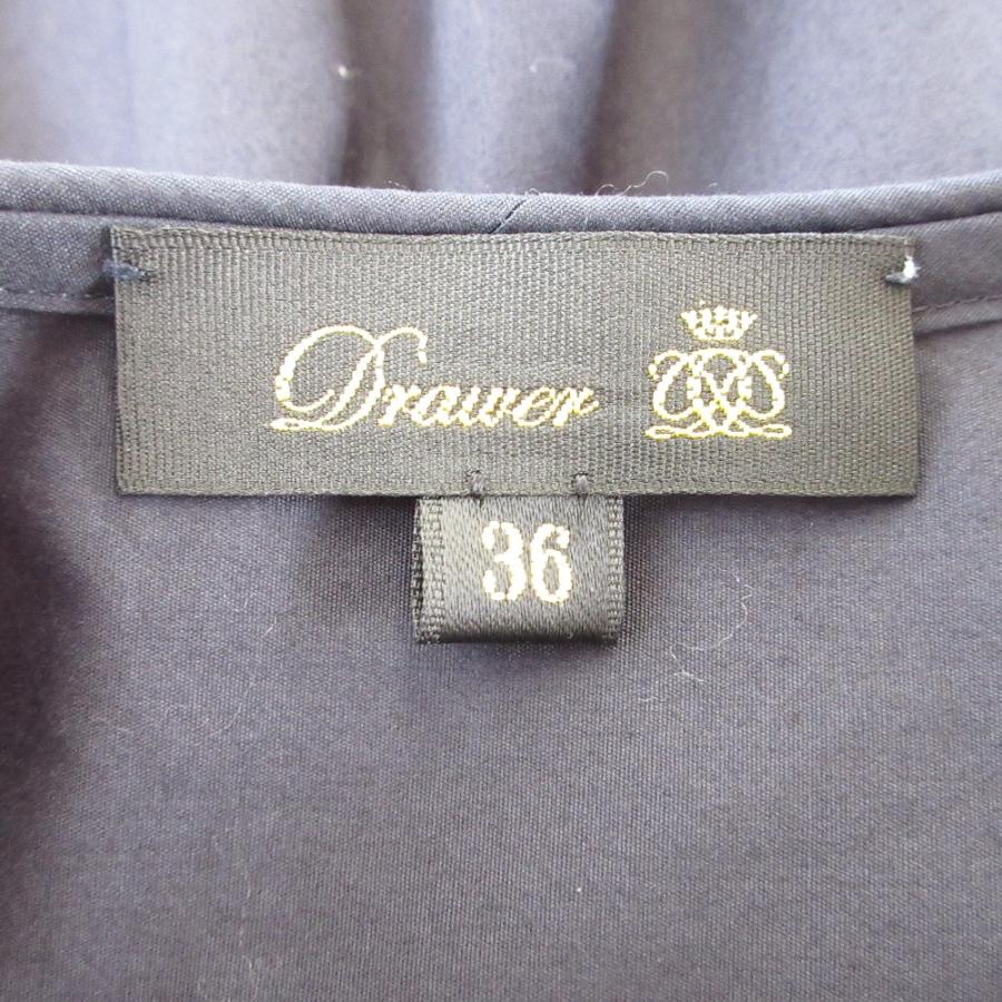 ✨美品✨ 23年モデル ドゥロワー コットン シアー切替 リボン ブラウス 38 DRAWER（ドゥロワー） 良品 23AW Drawer コットン シアー切替 リボン