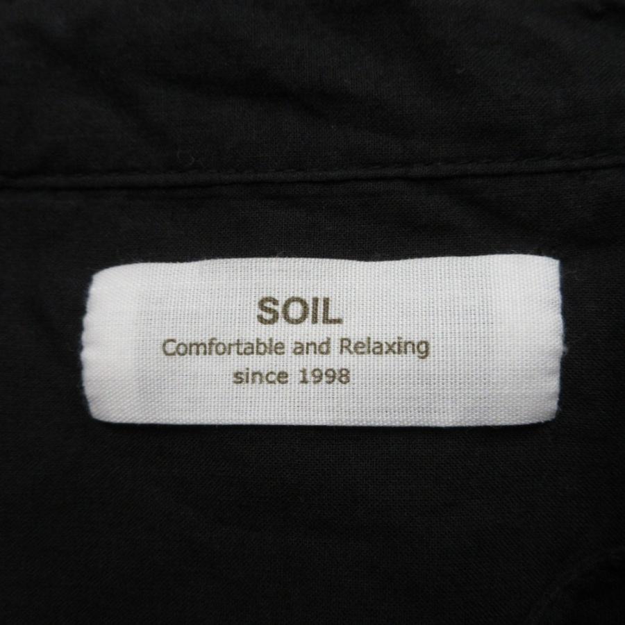 美品 SOIL ソイル フリル バンドカラー 長袖 シャツ ブラウス 1 ブラック レディース 古着 中古 USED SOIL（ソイル） 美品 フリル バンドカラー 長袖 シャツ ブラウス 1