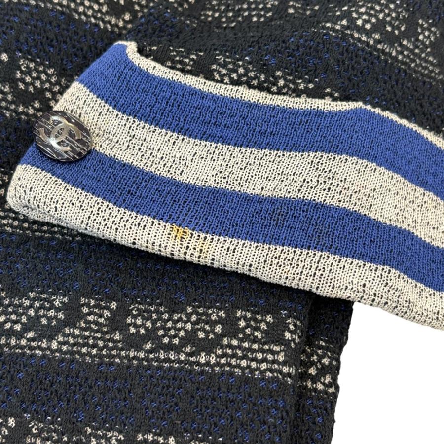 CHANEL（シャネル） 良品 カメリア ボーダー柄 長袖 ワンピース 