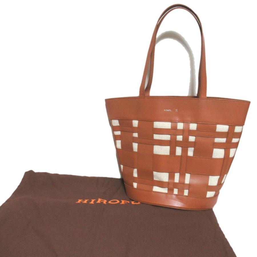HIROFU（ヒロフ） 美品 エスティーバ レザー×キャンバス トートバッグ 