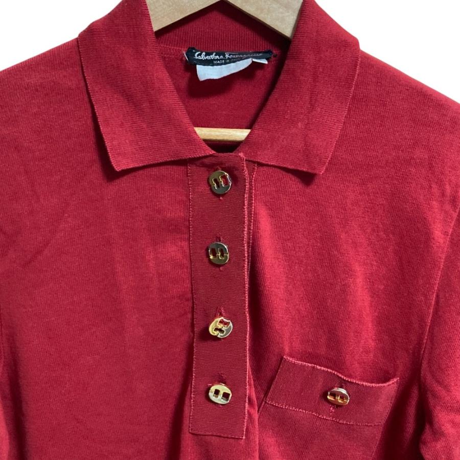 美品 Salvatore Ferragamo サルヴァトーレフェラガモ ニットポロシャツ