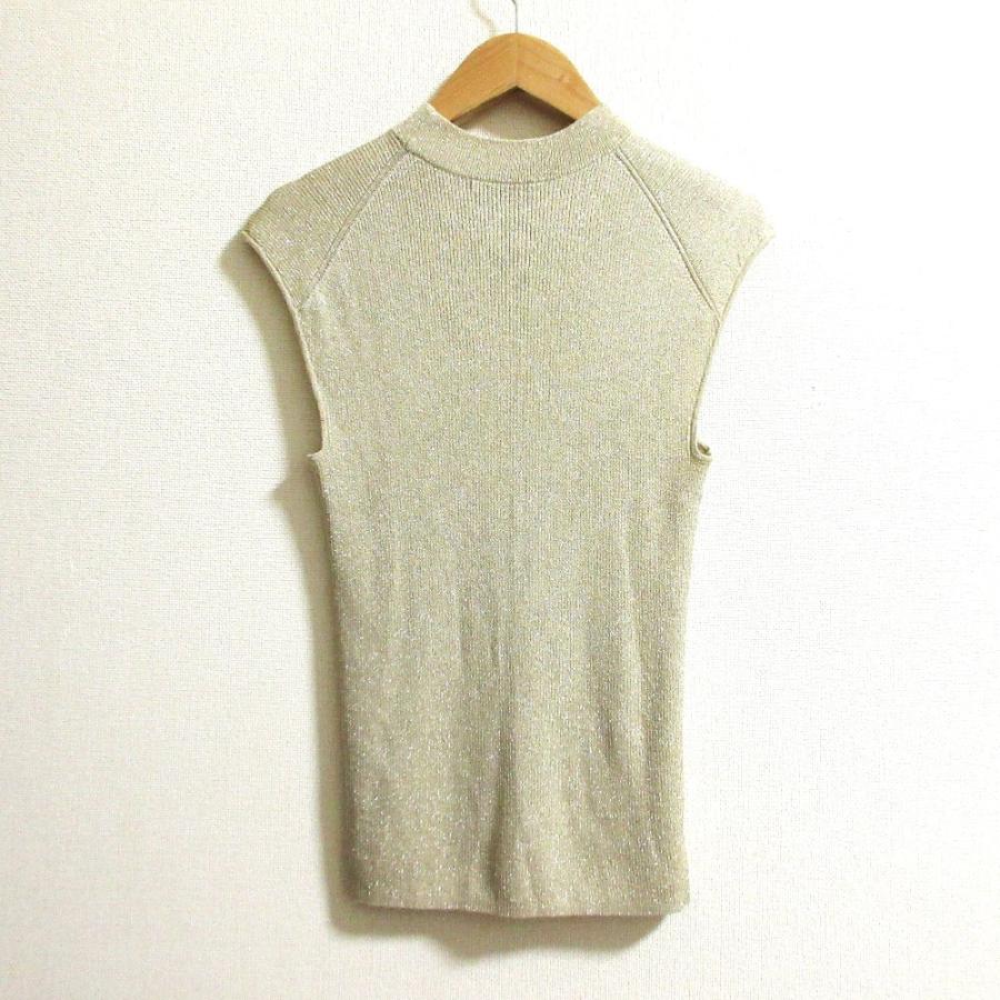 ANAYI（アナイ） 美品 ノースリーブ ラメ リブニット カットソー プル 