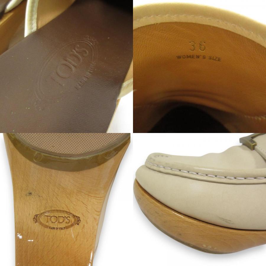 【極美品】TOD'S トッズ ヌバック ミュール ベージュ 36 23cm 良品 Tod's トッズ Tタイムレス レザー ミュール サボサンダル 36 約