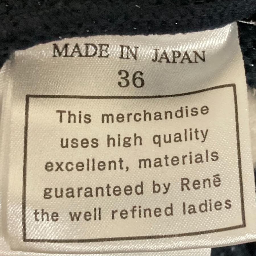 美品 24SS Rene ルネ フリルデザイン ノースリーブケーブルニット サイズ36 ネイビー レディース 古着 中古 USED Rene（ルネ） 美品 24SS Rene フリルデザイン ノースリーブケーブル
