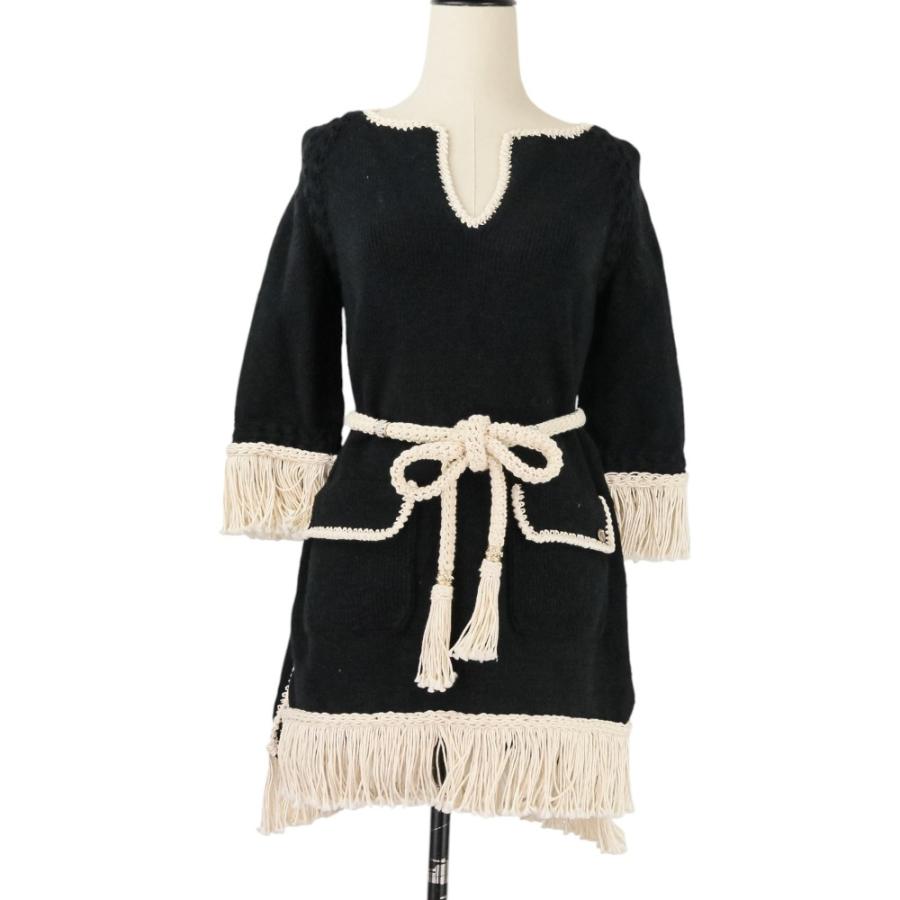 CHANEL（シャネル） 美品 18C CHANEL フリンジ ツイードドレス 