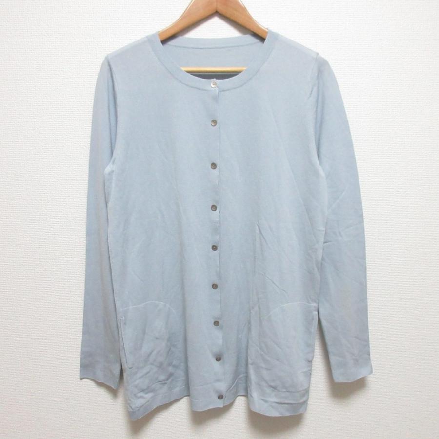 良品 FOXEY フォクシー クルーネック ニット カーディガン 39617 サイズ40 ライトブルー  レディース 古着 中古 USED FOXEY（フォクシー） 良品 クルーネック ニット カーディガン 39617