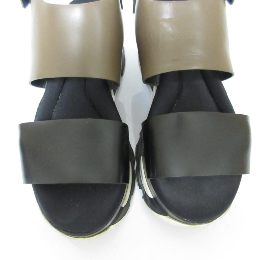 MARNI プラットホーム　厚底レザーサンダル MARNI プラットフォーム クロスストラップサンダル マルニ レザー 厚底