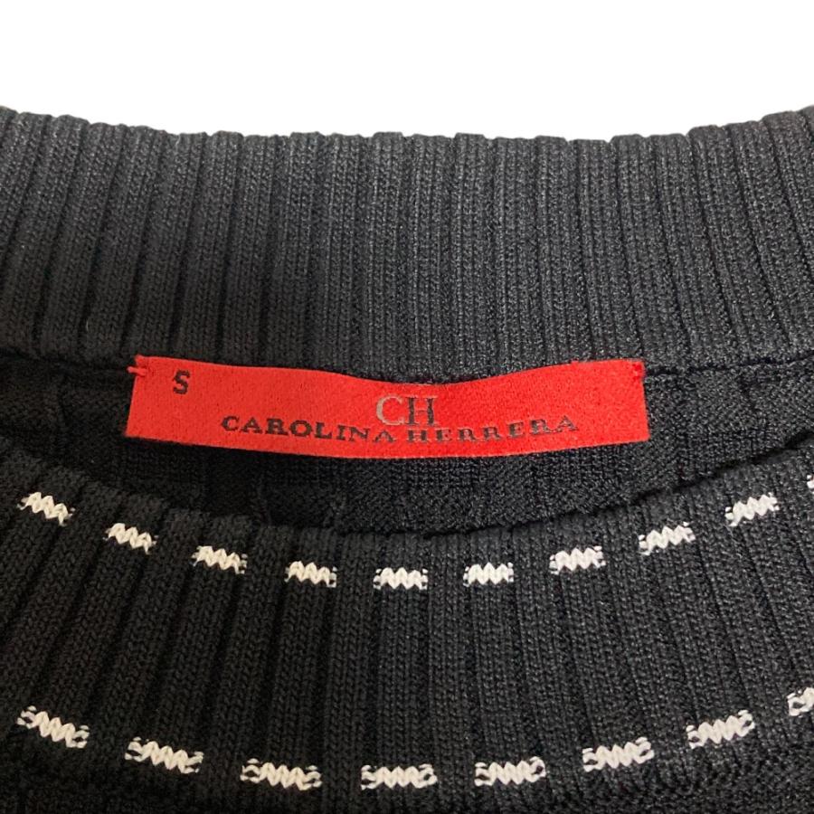 良品 CH CAROLINA HERRERA キャロリーナヘレラ 五分袖 ひざ丈 ニット 