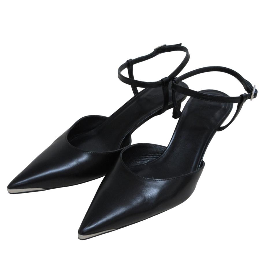 美品　CELINE エディ期　レザー　パンプス　メタルトゥ　ヒール　ポインテッド CELINE（セリーヌ） 美品 エディスリマン キトゥン メタルトゥ