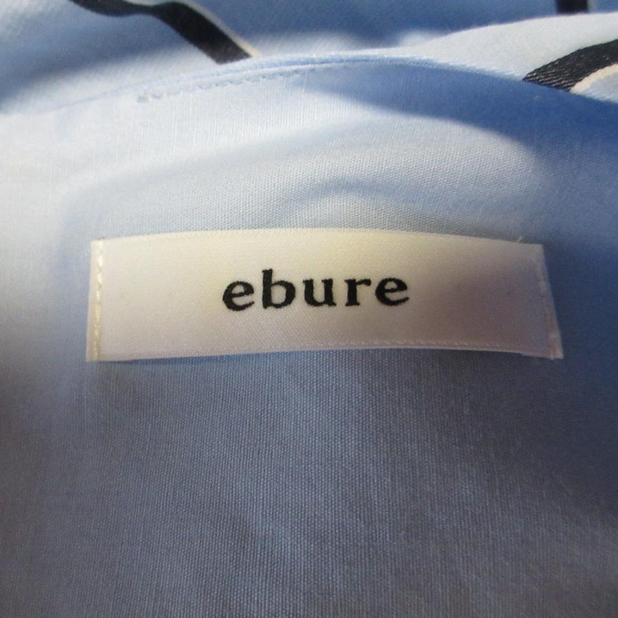 ebure 良品 エブール ストライプ柄 五分袖 プルオーバー ブラウス 