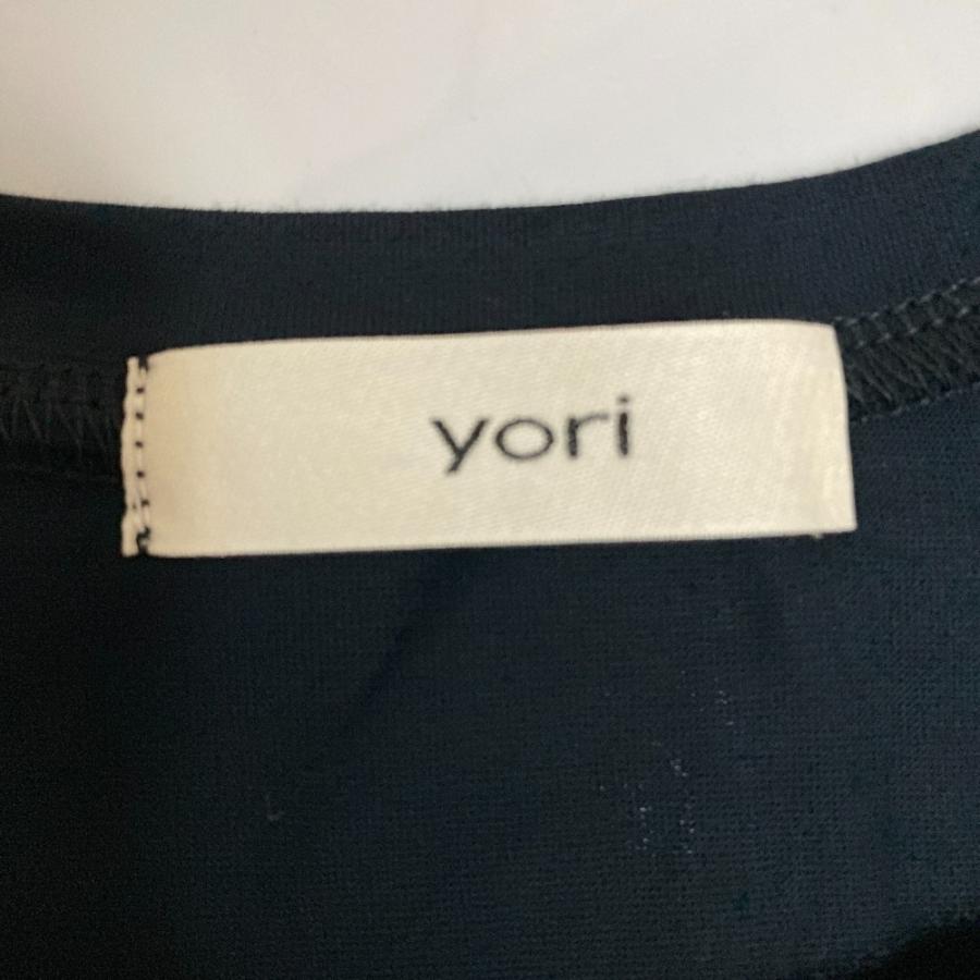 美品 24SS yori ヨリ フレアギャザーカットソー YR11-24123SM サイズF ネイビー レディース 古着 中古 USED Yori 美品 24SS yori ヨリ フレアギャザーカットソー YR11-24123SM