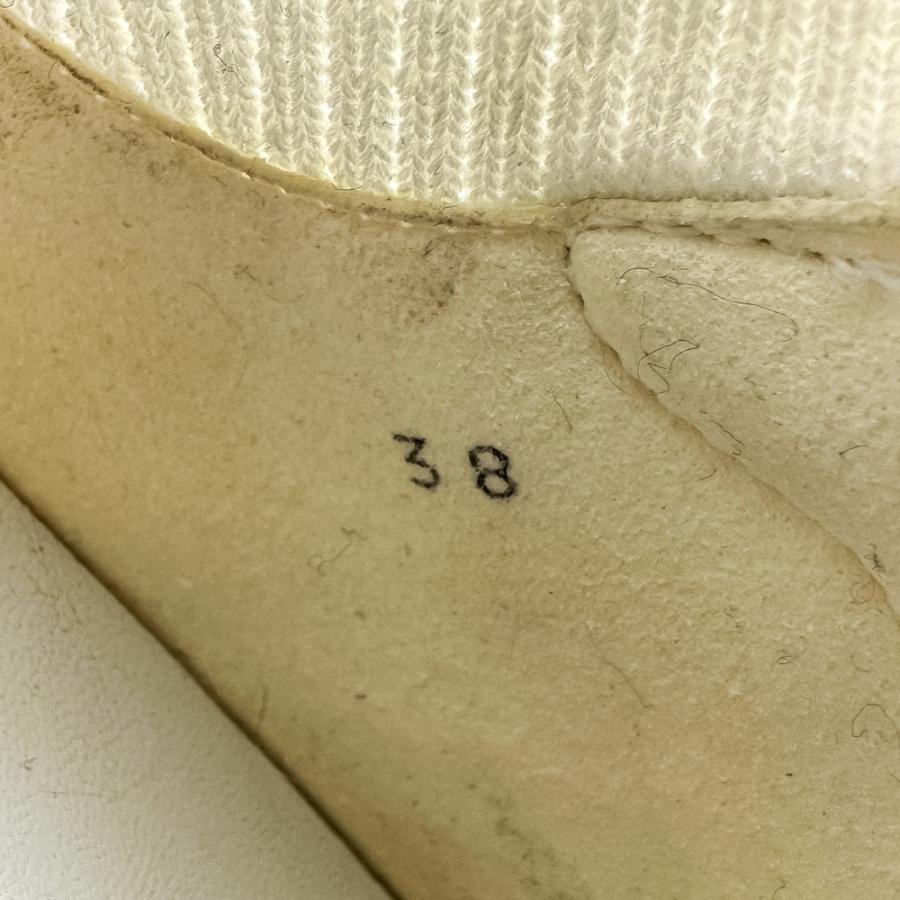 良品 HERMES エルメス クルー ニット スニーカー サイズ38 24.5cm相当 ホワイト レディース 古着 中古_7