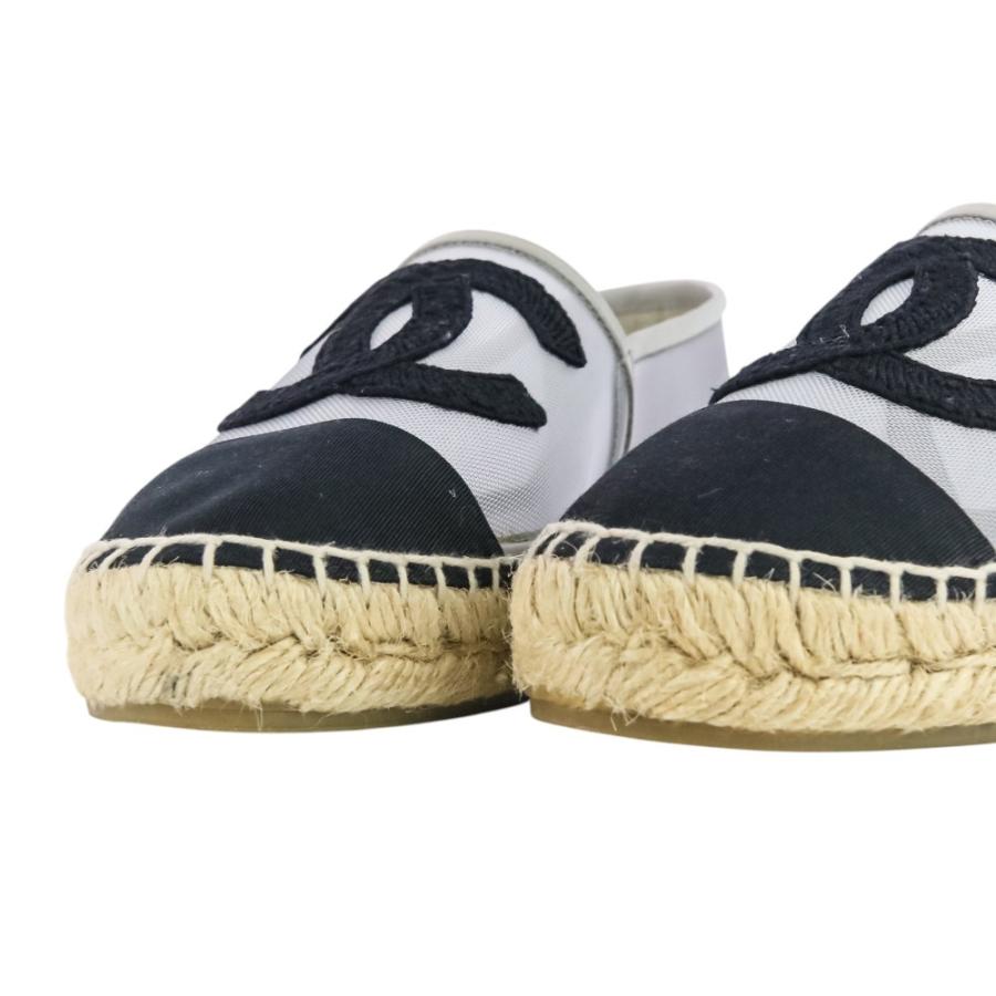 美品 シャネル ツイード エスパドリーユ スリッポン スニーカー CHANEL CHANEL（シャネル） 美品 ココマーク メッシュ エスパドリーユ