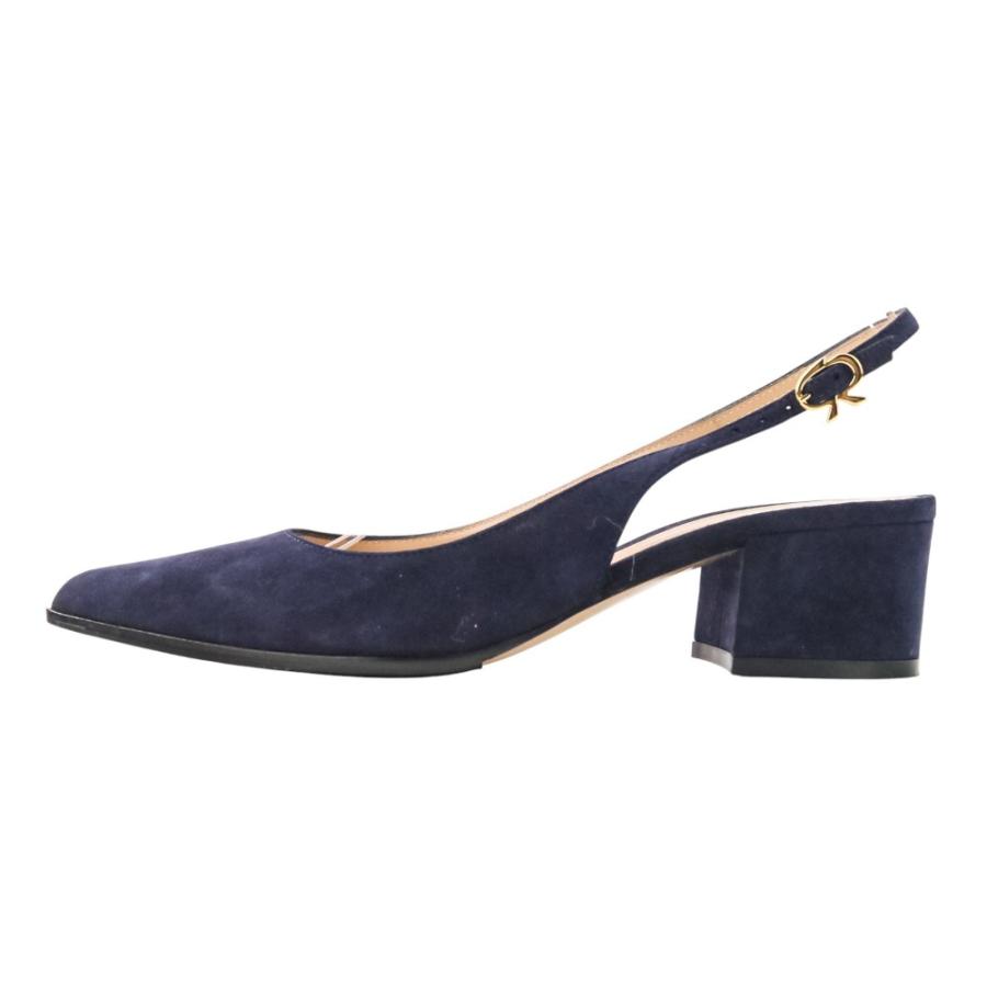 【着用1回・Gianvito Rossi 】スエードパンプス ネイビー Gianvito Rossi（ジャンヴィト ロッシ） 美品 PIPER SLING 45 スエード