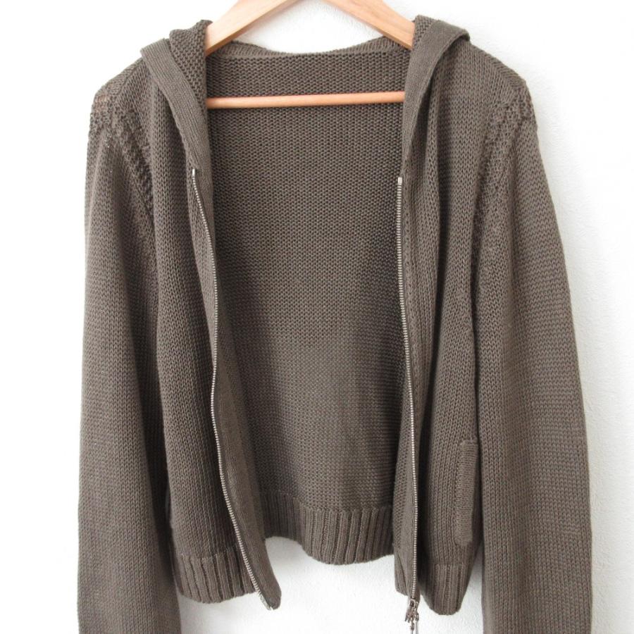 FOXEY（フォクシー） 良品 Knit Parka Earth Tone リネン100％ ジップ