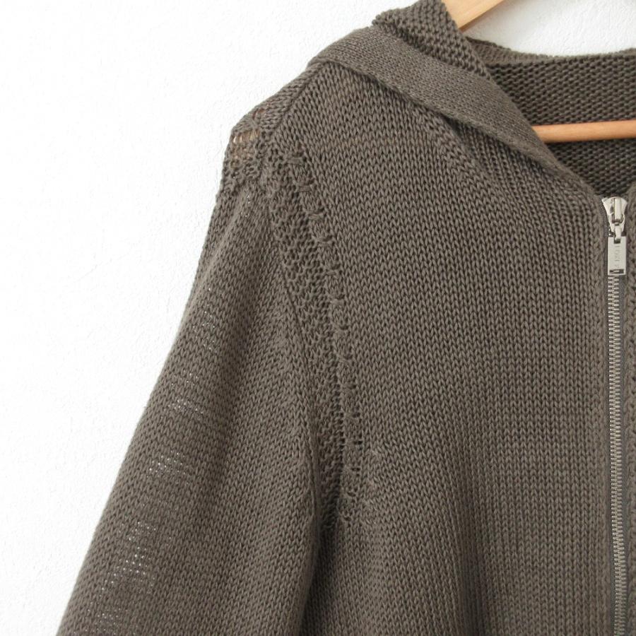 FOXEY（フォクシー） 良品 Knit Parka Earth Tone リネン100％ ジップ