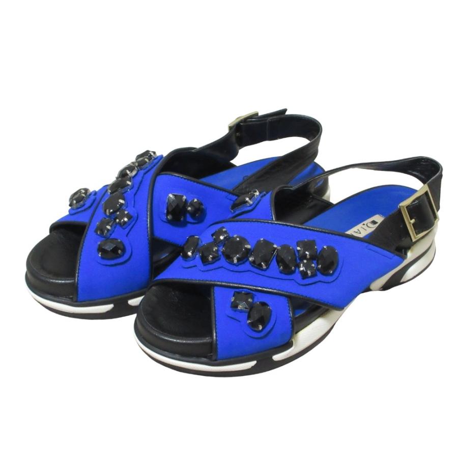 DIANA（ダイアナ） 美品 ビジュー付き スポーツサンダル M ブルー
