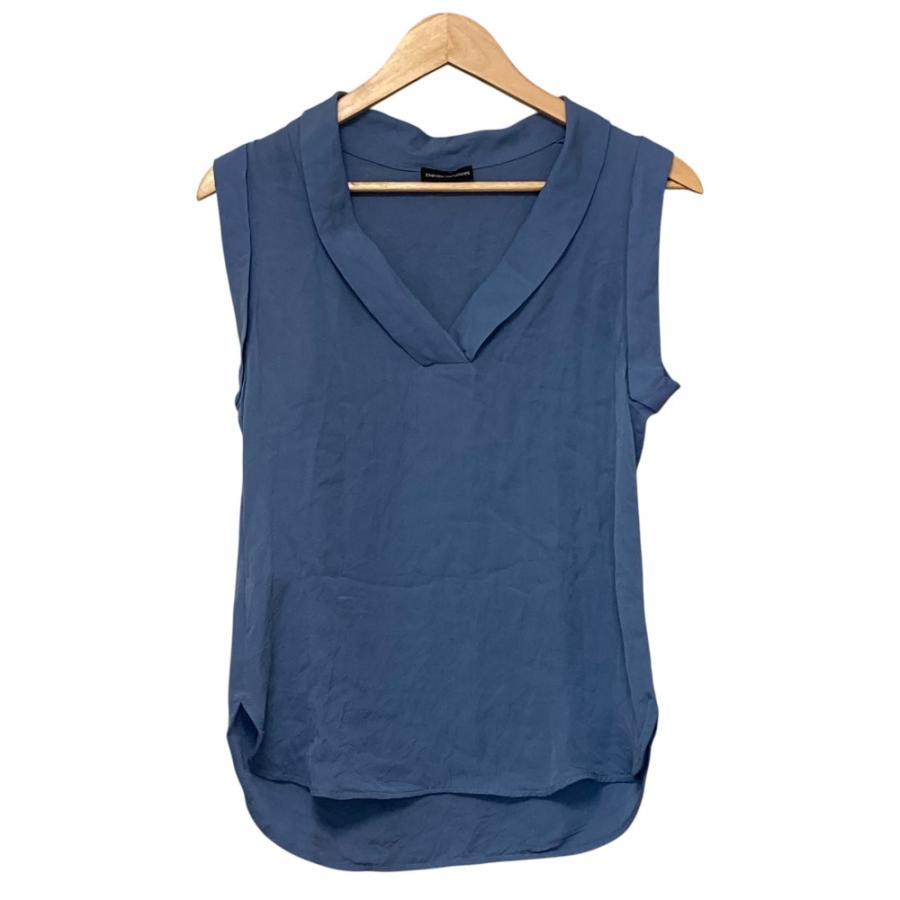 美品 EMPORIO ARMANI エンポリオアルマーニ フリルスリーブ シルクブラウス サイズ38 ブラック レディース 古着 中古 USED EMPORIO ARMANI 美品 エンポリオアルマーニ フリルスリーブ シルク
