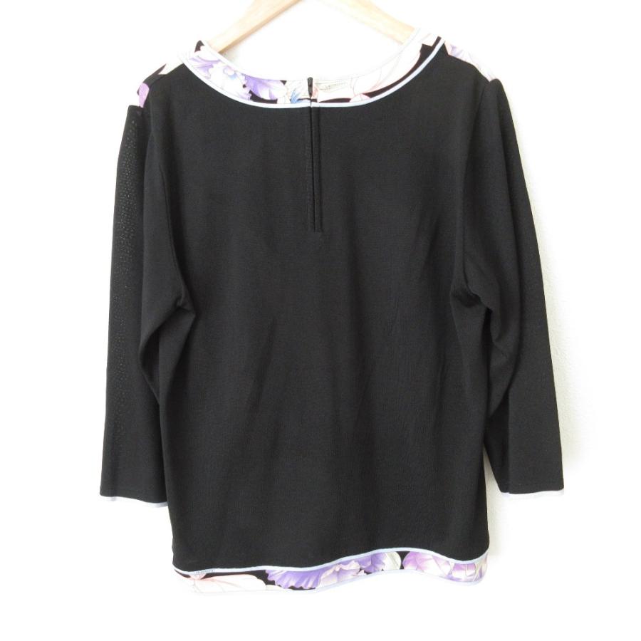 近年美品　LEONARD レオナール　カンカン　ストレッチ　トップス　カットソー LEONARD 美品 レオナール カンカンストレッチ フラワープリント