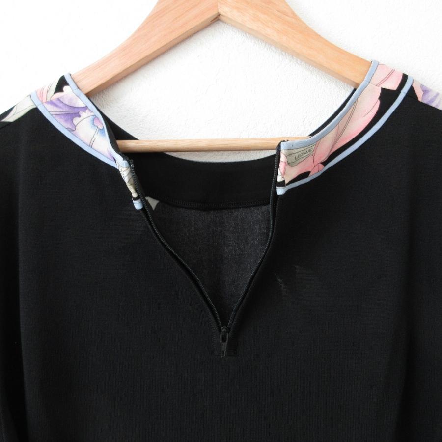 近年美品　LEONARD レオナール　カンカン　ストレッチ　トップス　カットソー 近年美品 LEONARD レオナール カンカン ストレッチ チュニック