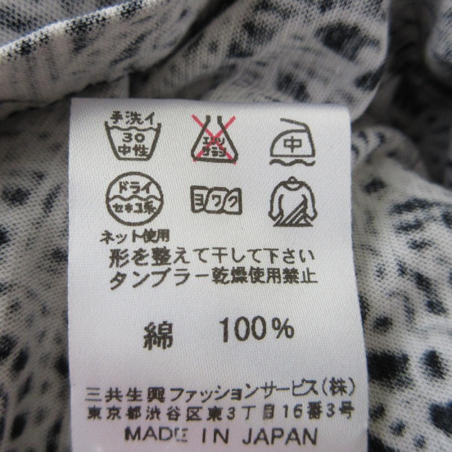 良品 LEONARD レオナール プリント ショートスリーブ カットソー Tシャツ プルオーバー 42 ブラック レディース 古着 中古 USED LEONARD（レオナール） 良品 プリント ショートスリーブ カットソー T