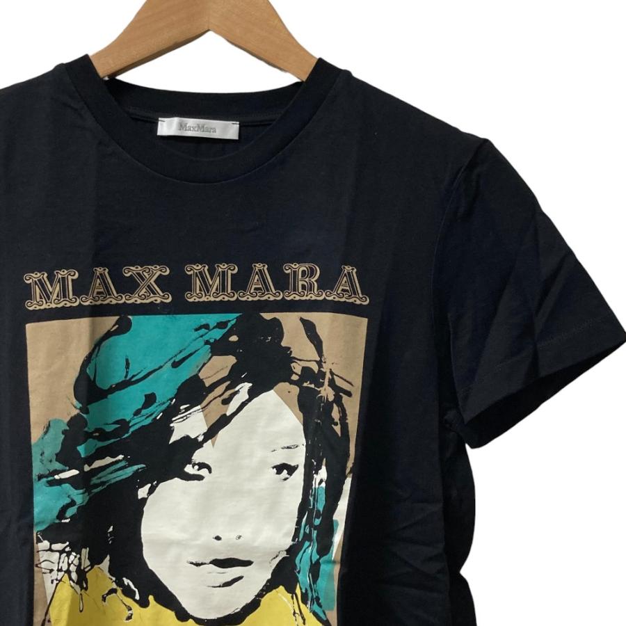 美品 Max Mara マックスマーラ ロゴプリント Tシャツ サイズS ブラック レディース 古着 中古 USED Max Mara（マックスマーラ） 美品 ロゴプリント Tシャツ サイズS
