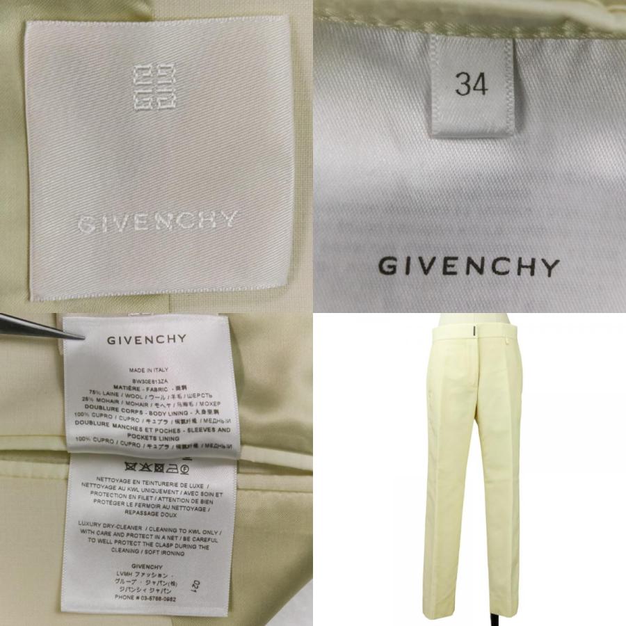 美品 GIVENCHY ジバンシィ Uロック シングルジャケット パンツ スーツ セットアップ サイズ34 アイボリー レディース 古着 中古 USED GIVENCHY（ジバンシィ） 美品 Uロック シングルジャケット パンツ
