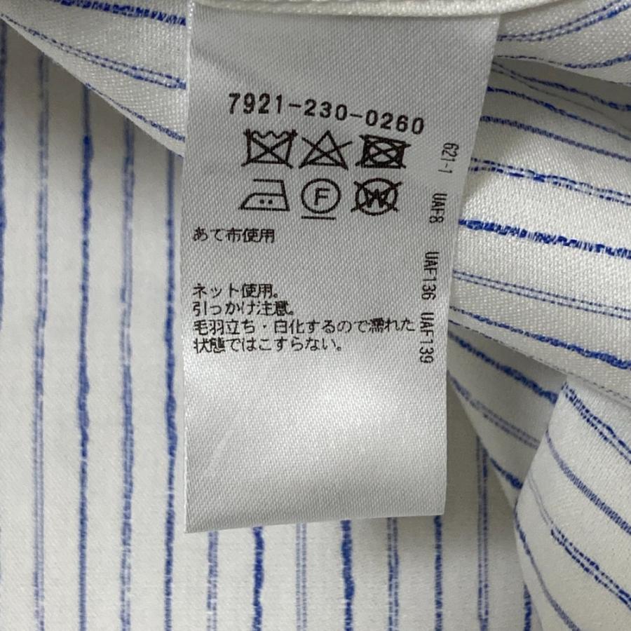 新品同様 BLAMINK ブラミンク コットンシルクストライプロングスリーブ 長袖 ブラウス 7921-230-0260 サイズ36 ホワイト×ブルー レディース 古着 中古 USED BLAMINK 新品同様 ブラミンク コットンシルクストライプロングスリーブ
