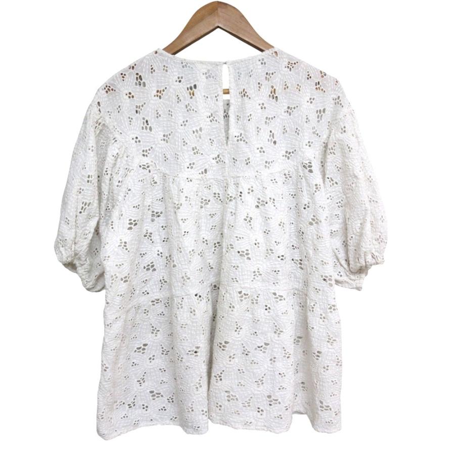 merlette（マーレット） 美品 MARTEL パフスリーブ かぎ編み レース 