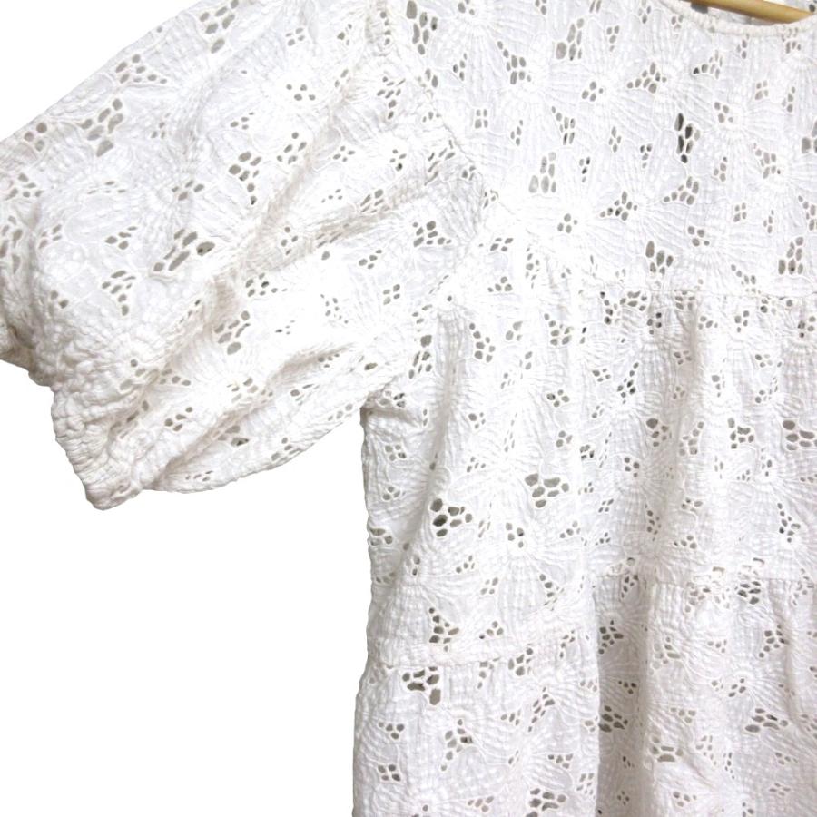 merlette（マーレット） 美品 MARTEL パフスリーブ かぎ編み レース 