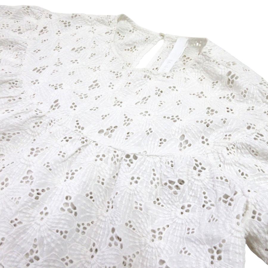 merlette（マーレット） 美品 MARTEL パフスリーブ かぎ編み レース 