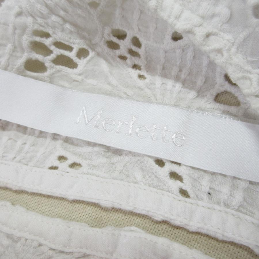 merlette（マーレット） 美品 MARTEL パフスリーブ かぎ編み レース 