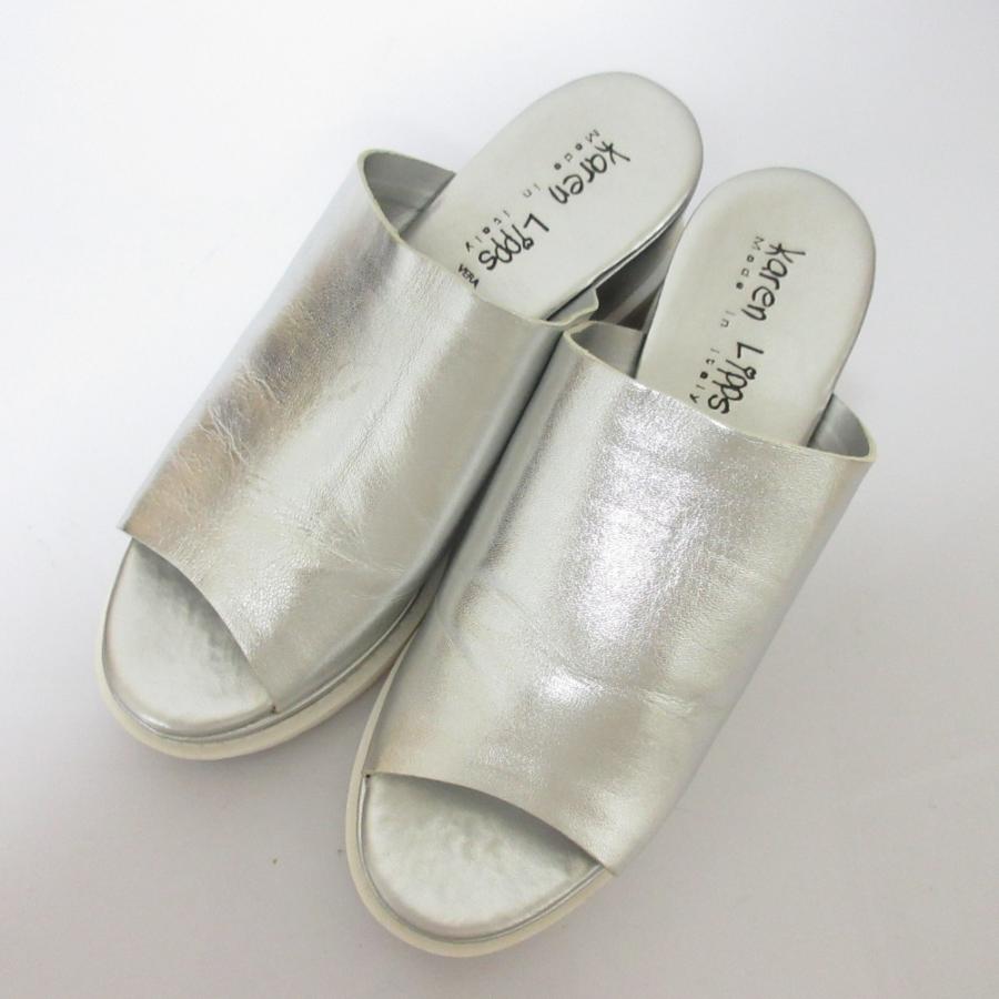 良品 23SS Karen Lipps カレンリップス レザーサンダル サイズ37 約 