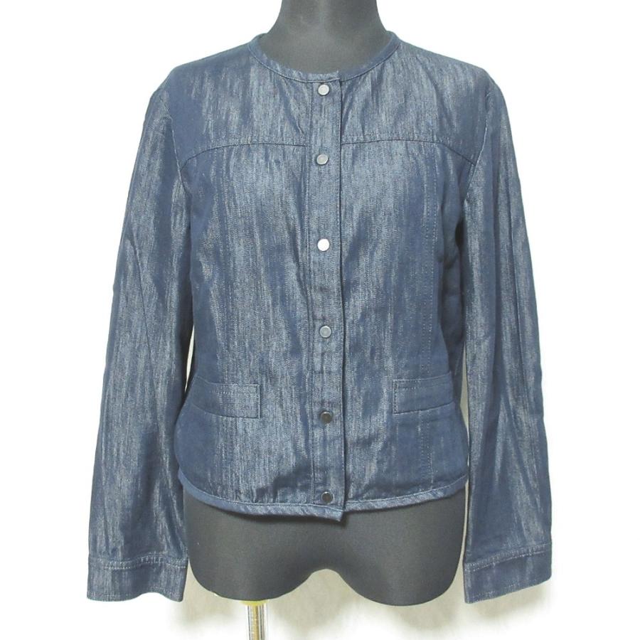 ANAYI（アナイ） 美品 デニムライク ノーカラージャケット 38