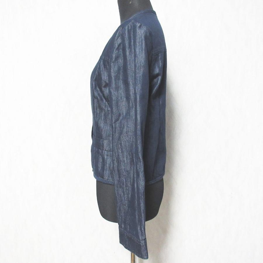 ANAYI（アナイ） 美品 デニムライク ノーカラージャケット 38