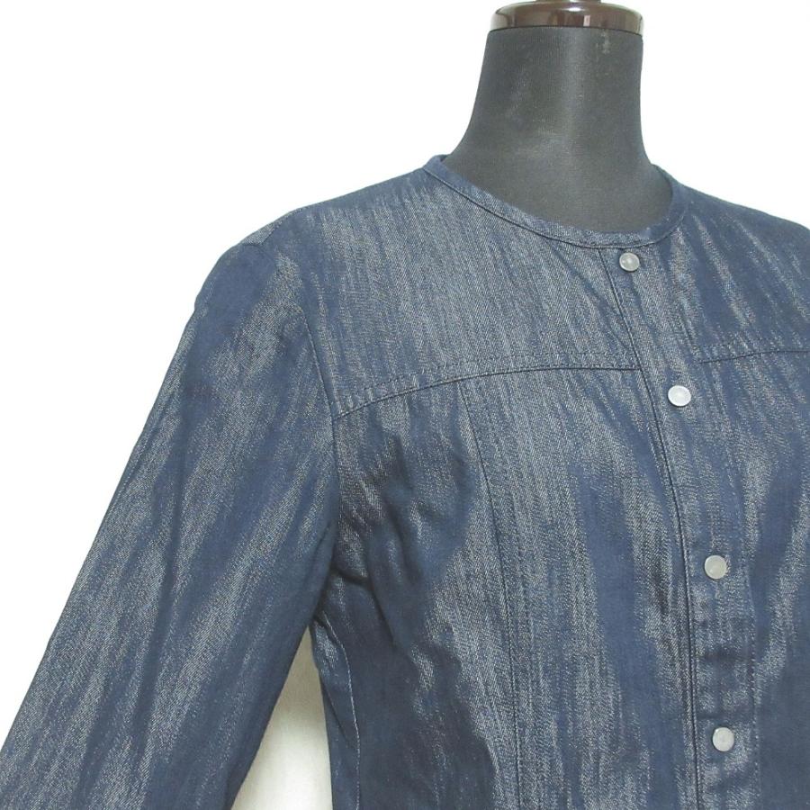 ANAYI（アナイ） 美品 デニムライク ノーカラージャケット 38