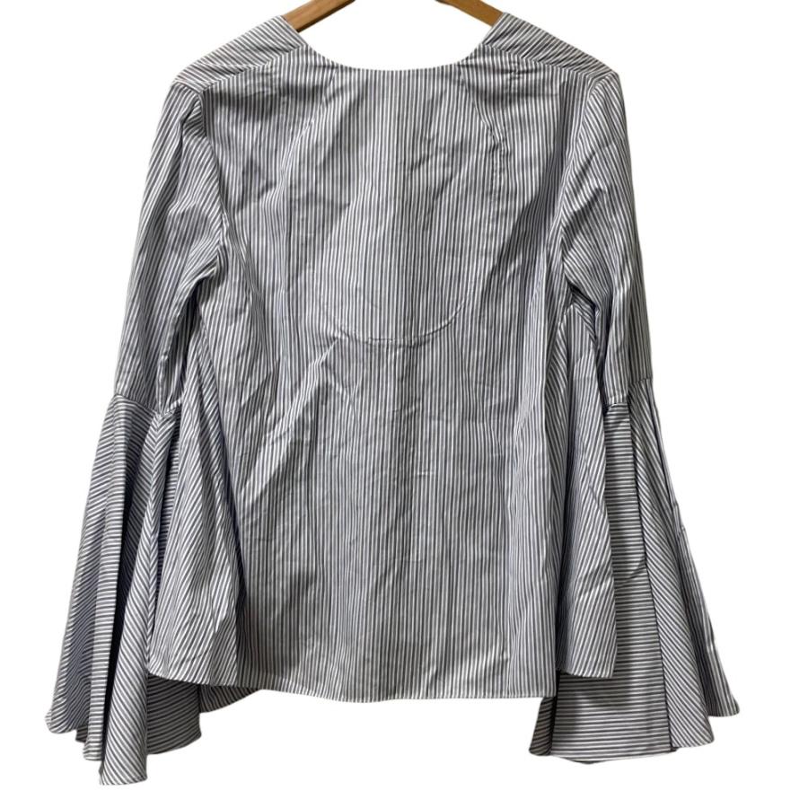 未使用 ELLERY エレリー DECO Vネック 長袖 フレア ブラウス I42 ブルー レディース 古着 中古 USED 未使用 ELLERY エレリー DECO Vネック 長袖 フレア ブラウス I42