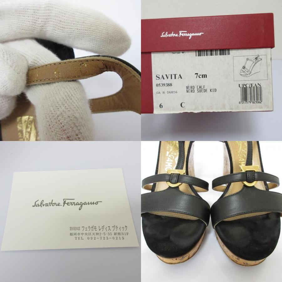 良品 Salvatore Ferragamo サルヴァトーレフェラガモ レザー コルク 
