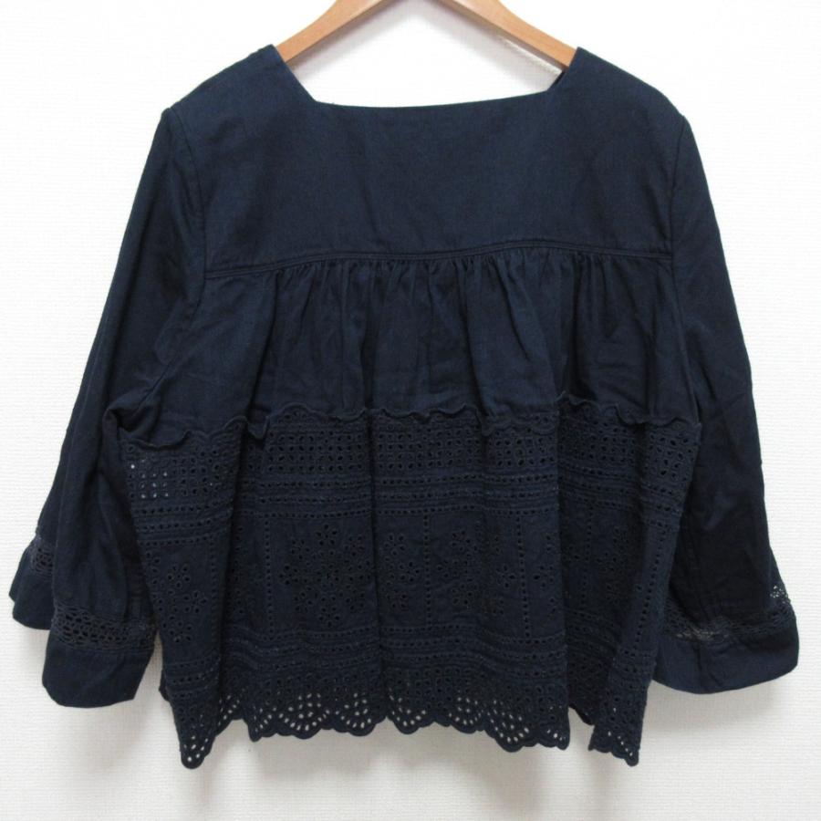 良品 45R フォーティファイブアール インディゴ粟サテンのカットワーク 
