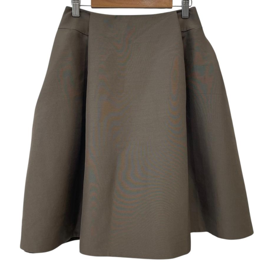 美品✨フォクシーニューヨーク タックフレアスカート 40 M チャコールグレー FOXEY（フォクシー） 良品 Skirt Fragonard ウール シルクブレンド