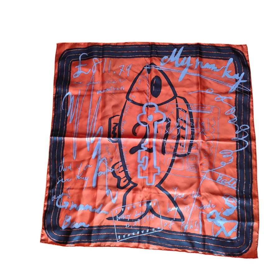 manipuri（マニプリ） 良品 65フィッシュ シルク100％ 大判 バンダナ