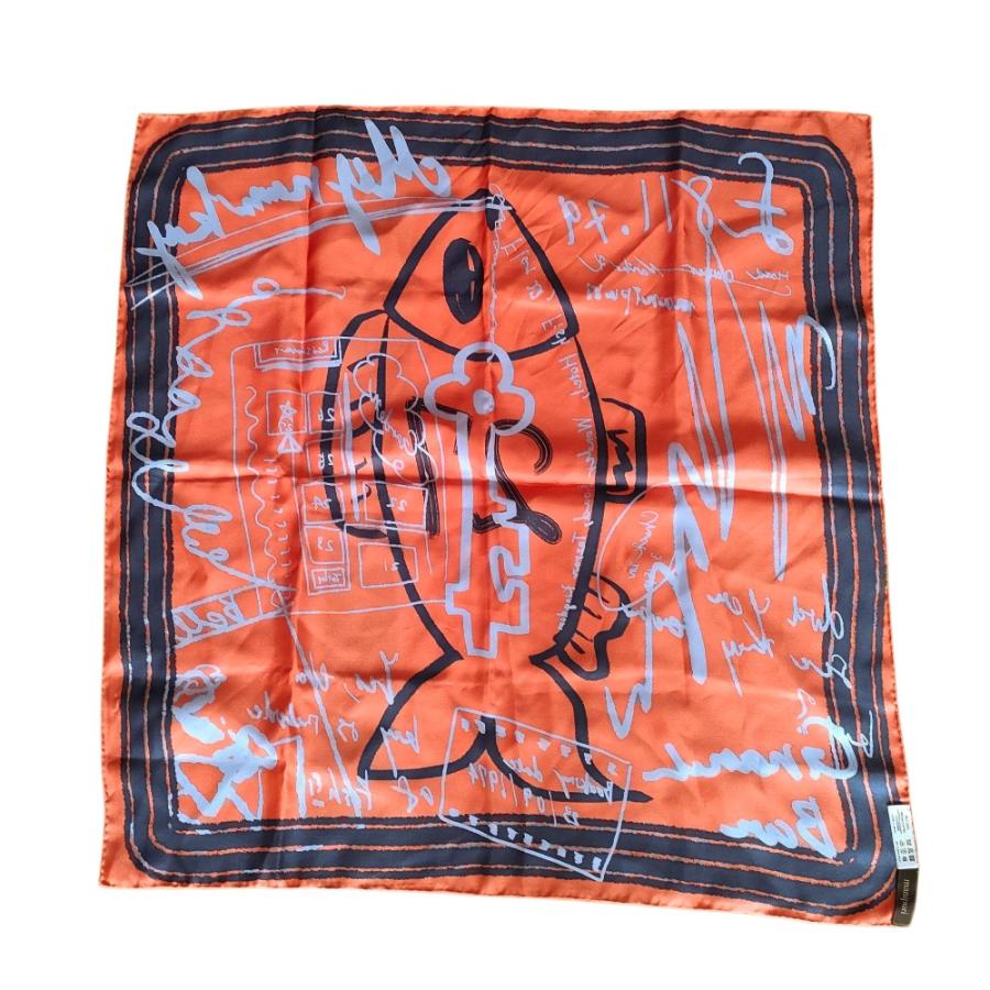 manipuri（マニプリ） 良品 65フィッシュ シルク100％ 大判 バンダナ