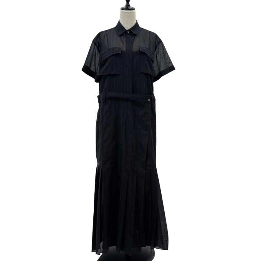 sacai（サカイ） 美品 23SS sacai Chalk Stripe Dress 半袖 マキシ