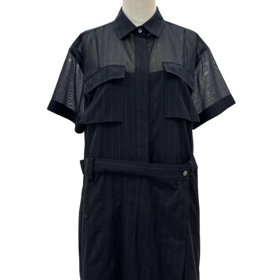 sacai（サカイ） 美品 23SS sacai Chalk Stripe Dress 半袖 マキシ