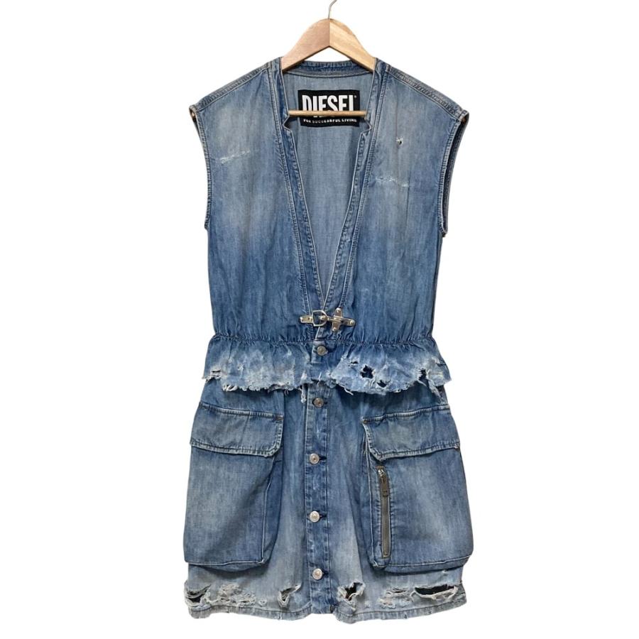 DIESEL（ディーゼル） 美品 DE-AVA ダメージ加工 ノースリーブ デニム 