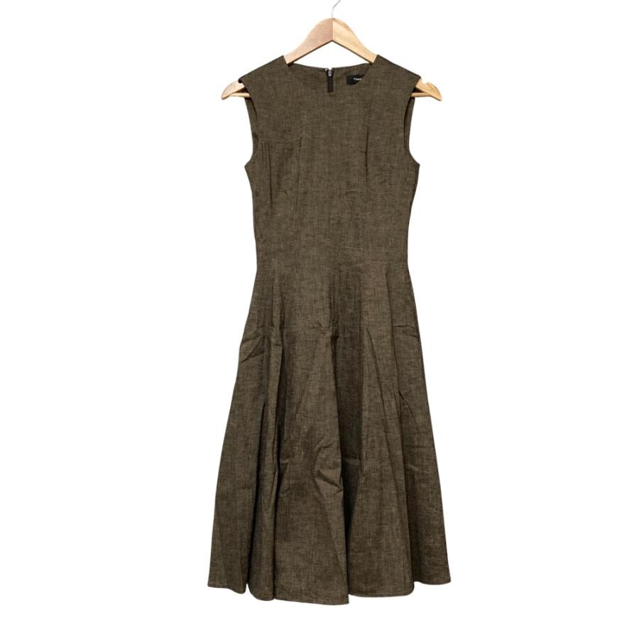 theory（セオリー） 美品 TEXTURED LINEN SL PEPLUM DR B リネン