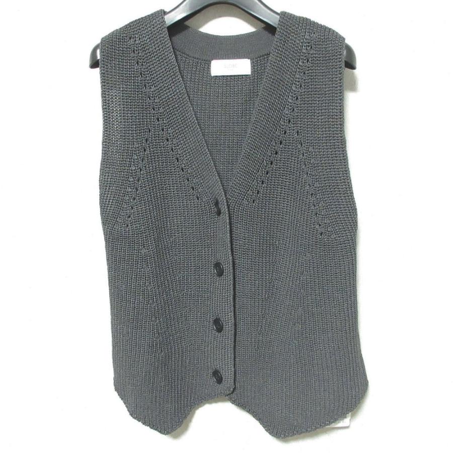 新品未使用タグ付き SLOBE IENA ニットジレ グレー 新品同様 24SS SLOBE IENA スローブイエナ ニット ジレ 24080912260120