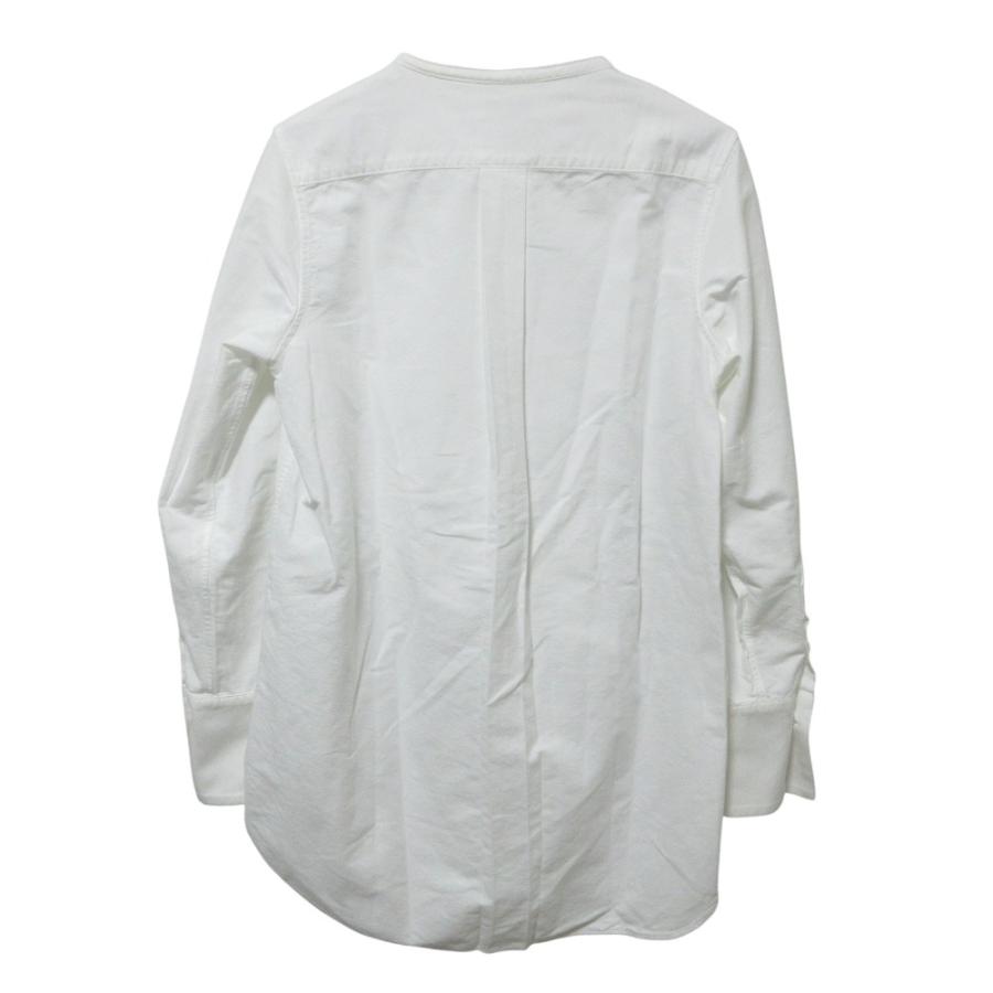 マディソンブルーノーカラーオックスフォードシャツ白ホワイト01 良品 マディソンブルー NO COLLAR LONG SH OX ノーカラー
