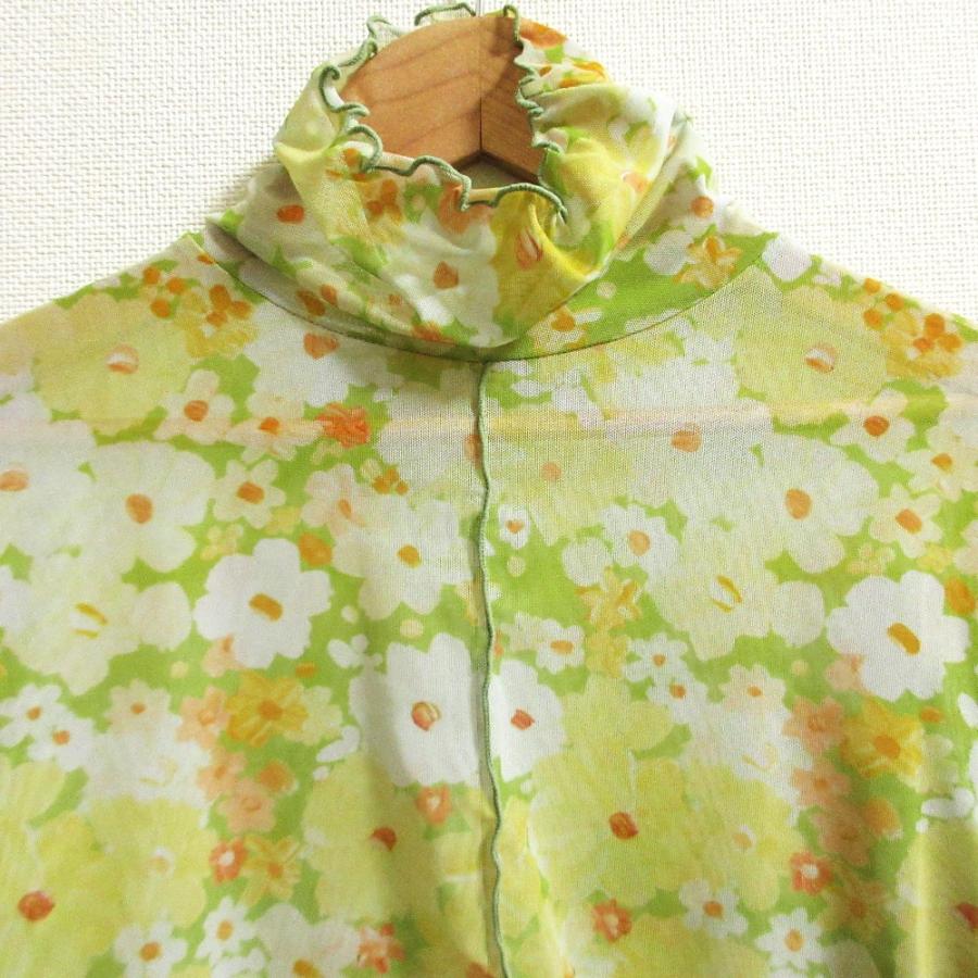 美品 POPPY ポピー フラワー シースルートップス カットソー サイズF